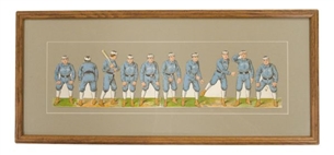 c.1892 McLoughlin Bros. Chicago Cubs Extremely Rare Die-Cut Strip  